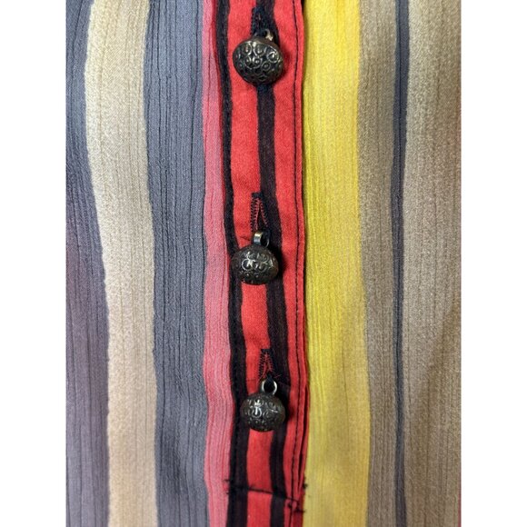 Jones New York Sport Size XL Women Sheer Multicolor Striped Blouse - Picture 5 of 11